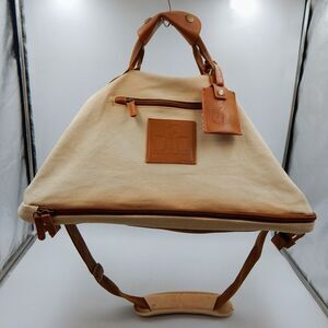 Super Bowl LI 51 Tan Canvas Backpack Weekender Bag Duffle NFL Patriots Falcons